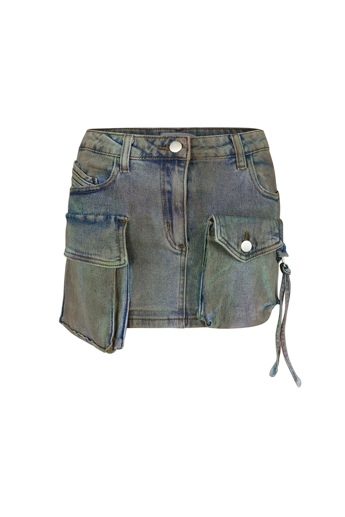 Pocket Cargo Denim Skirt