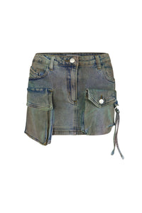 Pocket Cargo Denim Skirt