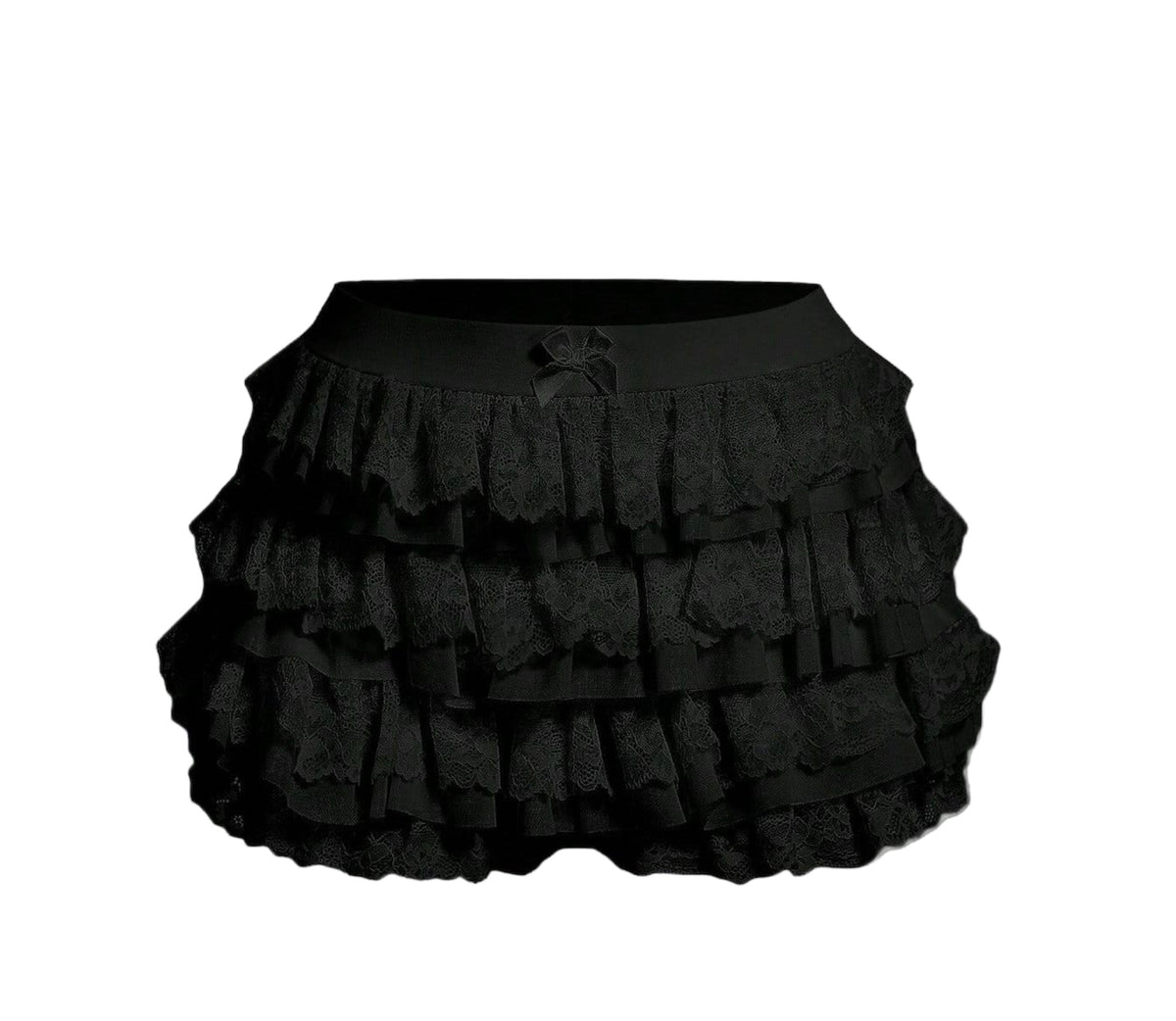 Angel Basic Ruffle Mini Skirt (Black)