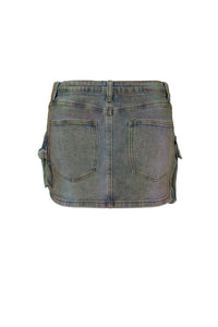 Pocket Cargo Denim Skirt